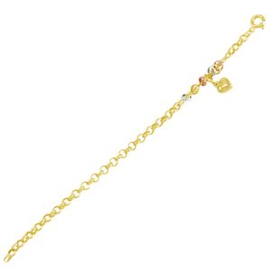 Pulseira em Ouro 18K Portuguesa com Coração - AU3614