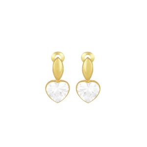 Brinco em Ouro 18K Coração Pendurado - AU3666