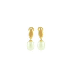 Brinco em Ouro 18K Navete com Pérola - AU3667