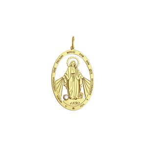 Pingente em Ouro 18K Medalha Nsa. Sra. das Graças - AU1762