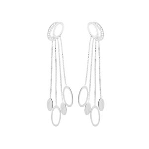Brinco em Ouro Branco 18K com Diamantes - AU1617
