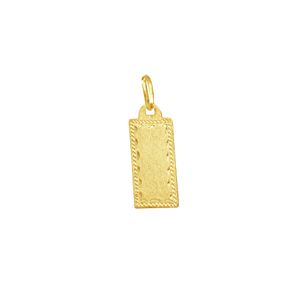 Pingente em Ouro 18K Placa Lisa Trabalhada - AU3762