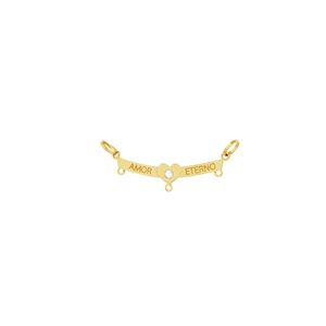 Suporte para Pingente em Ouro 18K Amor Eterno com Zircônia - AU3779