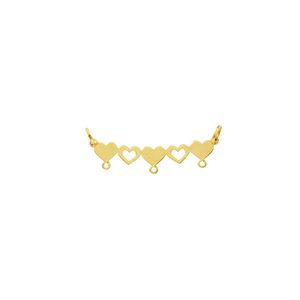 Suporte para Pingente em Ouro 18K Corações - AU3799