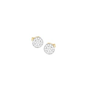 Brinco Ouro 18K Pavê com Zircônias - AU2214