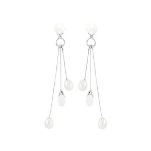 Brinco em Ouro Branco 18K Pérolas e Cristal - AU1739