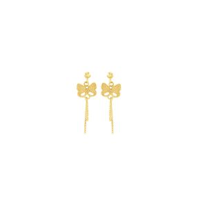 Brinco Infantil em Ouro 18K Borboleta com Zircônia  - AU3872