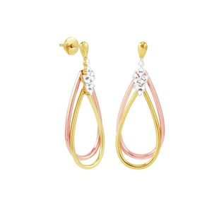 Brinco em Ouro 18K Bicolor com Diamantes - AU3878