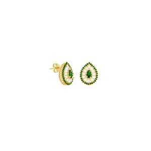 Brinco em Ouro 18K Gota com Zircônias - AU4002
