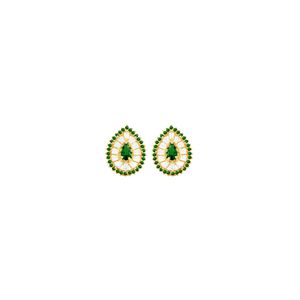 Brinco em Ouro 18K Gota com Zircônias - AU4002