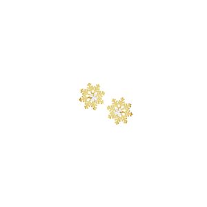 Brinco em Ouro 18K Flocos de Neve com Zircônia - AU3962