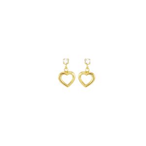 Brinco em Ouro 18K Coração com Zircônia - AU3963