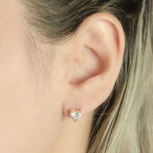Brinco em Ouro 18K Coração com Zircônias - AU2440