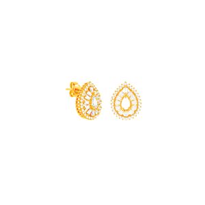 Brinco em Ouro 18K Gota com Zircônias - AU4002