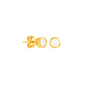 Brinco em Ouro 18K Ponto de Luz com Zircônia - AU4014