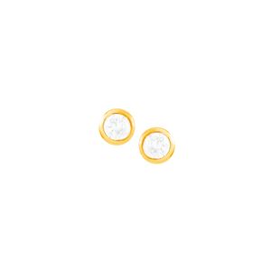Brinco em Ouro 18K Ponto de Luz com Zircônia - AU4014
