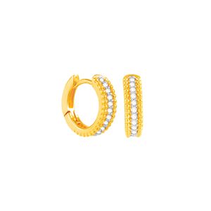 Brinco Argola em Ouro 18K com Zircônias - AU4021