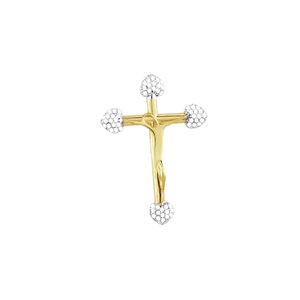 Pingente em Ouro 18K Crucifixo com Zircônias - AU4073