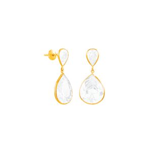 Brinco em Ouro 18K com Zircônias Gota - AU4190