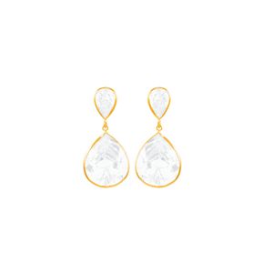 Brinco em Ouro 18K com Zircônias Gota - AU4190