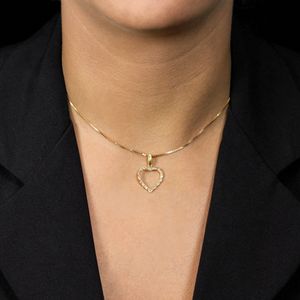 Pingente em Ouro 18K Coração com Diamantes - AU3740