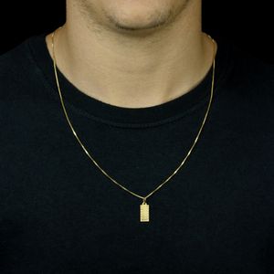 Pingente em Ouro 18K Placa Lisa Trabalhada - AU3762