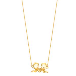 Gargantilha em Ouro 18K Meninos e Diamantes - AU4495