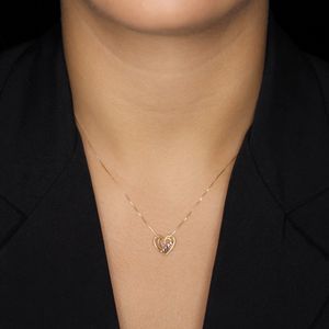 Gargantilha Ouro 18K Coração com Diamante - AU3715
