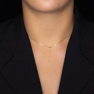 Gargantilha em Ouro 18K Gravata com Diamantes - AU4500