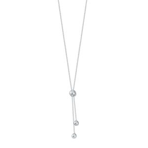 Gargantilha em Ouro Branco 18K Gravata com Bolas - AU4528