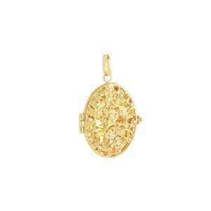 Pingente Relicário Ouro 18K Flores com Diamantes - AU4537
