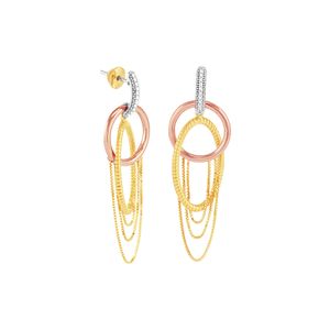 Brinco em Ouro 18K Tricolor com Diamantes - AU4554