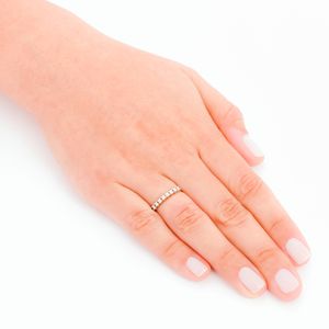 Anel Meia Aliança em Ouro Branco 18K com Diamantes - AU3612