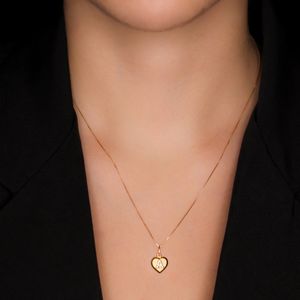 Pingente em Ouro 18K Coração Letra A - AU4177