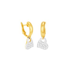 Brinco em Ouro 18K Meia Argola com Coração - AU4655