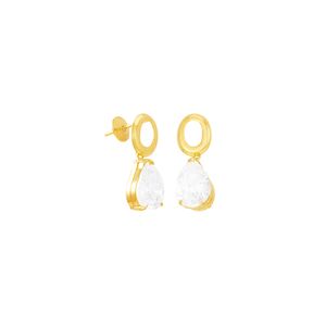 Brinco em Ouro 18K Zircônia Gota - AU4656