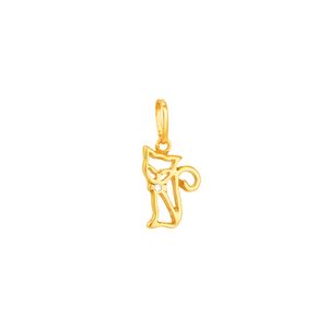 Pingente em Ouro 18K Gato com Zircônia - AU4687