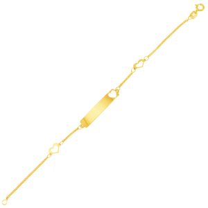 Pulseira Infantil em Ouro 18K Corações em Zircônias - AU5301