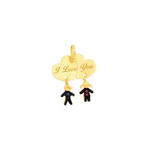 Pingente em Ouro 18K Filhos com Rubi e Safira - AU4697