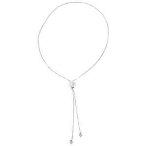 Pulseira em Ouro Branco 18K Gravata com Corações - AU4710