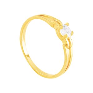 Anel Solitário em Ouro 18K com Zircônia - AU4016