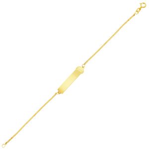 Pulseira Infantil em Ouro 18K Placa com Pezinho - AU4793