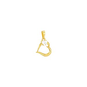 Pingente em Ouro 18K Coração com Zircônia - AU4849