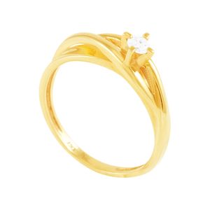 Anel Solitario em Ouro 18K com Diamante - AU1464