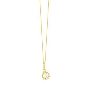 Gargantilha em Ouro 18K Flor com Zircônia - AU4868