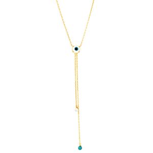 Gargantilha em Ouro 18K Gravata Olho Grego - AU4907