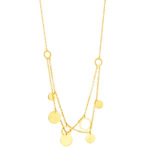 Gargantilha em Ouro 18K Franja com Círculos - AU4909