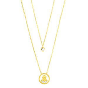 Gargantilha em Ouro 18K Filho com Diamante - AU4941