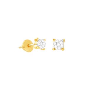 Brinco em Ouro 18K Flor com Diamantes - AU4952