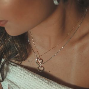 Pingente em Ouro 18K Coração Duplo Vazado - AU4694